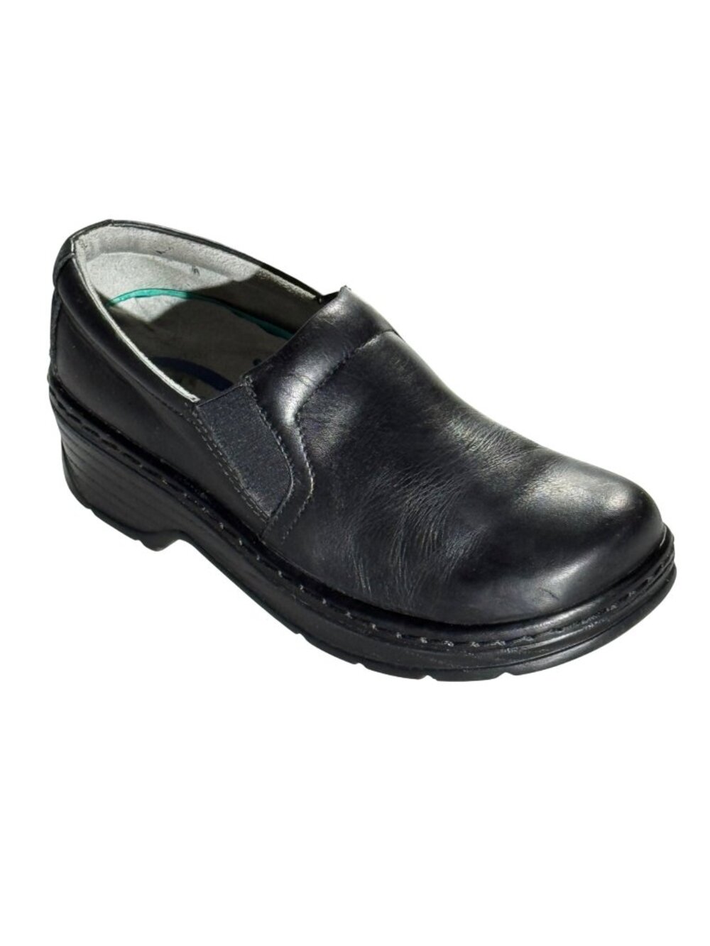 Klogs Naples Slip-Resistant Non-Marking Black Leather Clogs Size 8.5M Women